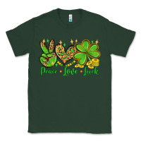 Sports Green St. Patrick's Day Peace love luck Classic Tee - OliviaCreatesArt