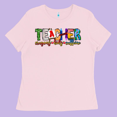 Teacher Cryons Kids Caffeine Ladies Tee Designed By Cowhidedigitalart
