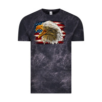 Cloud Black Western American Flag Eagle Vintage Tee - LillyAllenDesigns