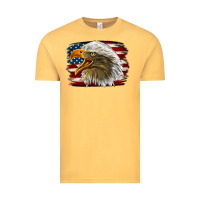 Vintage Mustard Western American Flag Eagle Vintage Tee - LillyAllenDesigns