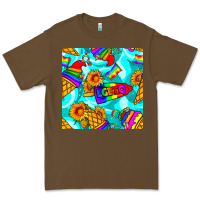 Cacao Pride lgbtq ice cream and sunflowers seamless Premium Tee - BundleAndBundleShop