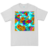 Dove Grey Pride lgbtq ice cream and sunflowers seamless Premium Tee - BundleAndBundleShop