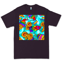 Plum Pride lgbtq ice cream and sunflowers seamless Premium Tee - BundleAndBundleShop