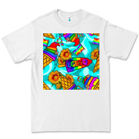 White Pride lgbtq ice cream and sunflowers seamless Premium Tee - BundleAndBundleShop