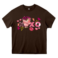 Chocolate Brown Chicken Valentine's Day xoxo Heavy Core Tee - FaDigitalArtStudio
