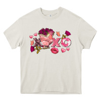 Cream Chicken Valentine's Day xoxo Heavy Core Tee - FaDigitalArtStudio