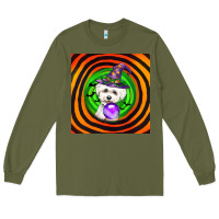 Army Green halloween bichons frise dog Long Sleeve Tee - LillyAllenDesigns
