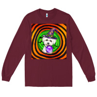 Burgundy halloween bichons frise dog Long Sleeve Tee - LillyAllenDesigns