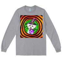 Heather Grey halloween bichons frise dog Long Sleeve Tee - LillyAllenDesigns