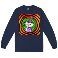 Navy halloween bichons frise dog Long Sleeve Tee - LillyAllenDesigns