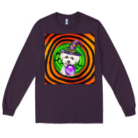 Plum halloween bichons frise dog Long Sleeve Tee - LillyAllenDesigns