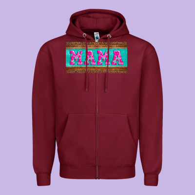 Floral Mama Mother's Day License Plate Zipper Hoodie Designed By Jasminsmagicworld