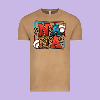 Baseball Nana Leopard Frame Vintage Tee Designed By Lillyallendesigns