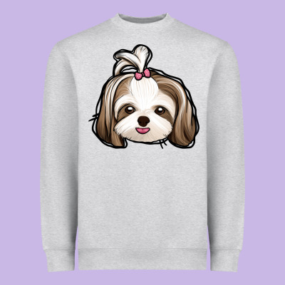 Shih Tzu Heavyweight Sweatshirt Designed By Jasminsmagicworld