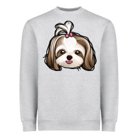 Heather Grey shih tzu Heavyweight Sweatshirt - Jasminsmagicworld