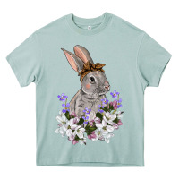 Arona Easter Day Flowers bunny Heavy Core Tee - OliviaCreatesArt