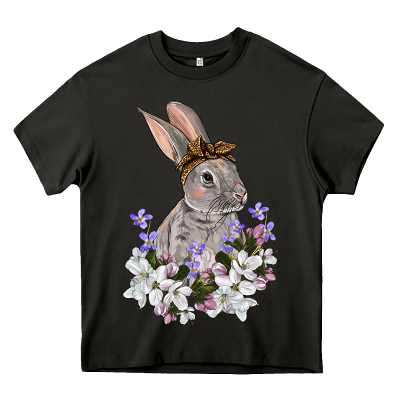 Easter Day Flowers Bunny Heavy Core Tee by OliviaCreatesArt | Teevron