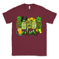Burgundy St. Patrick's Lucky vibes Classic Tee - OliviaCreatesArt
