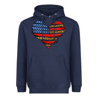 Navy american leopard brushstroke heart Heavyweight Hoodie - Jasminsmagicworld