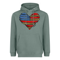 Sage american leopard brushstroke heart Heavyweight Hoodie - Jasminsmagicworld