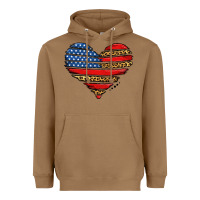 Toasted Coconut american leopard brushstroke heart Heavyweight Hoodie - Jasminsmagicworld