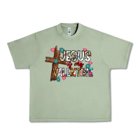 Oil Green jesus is my valentine Urban Heavy Tee - CowhideDigitalArt