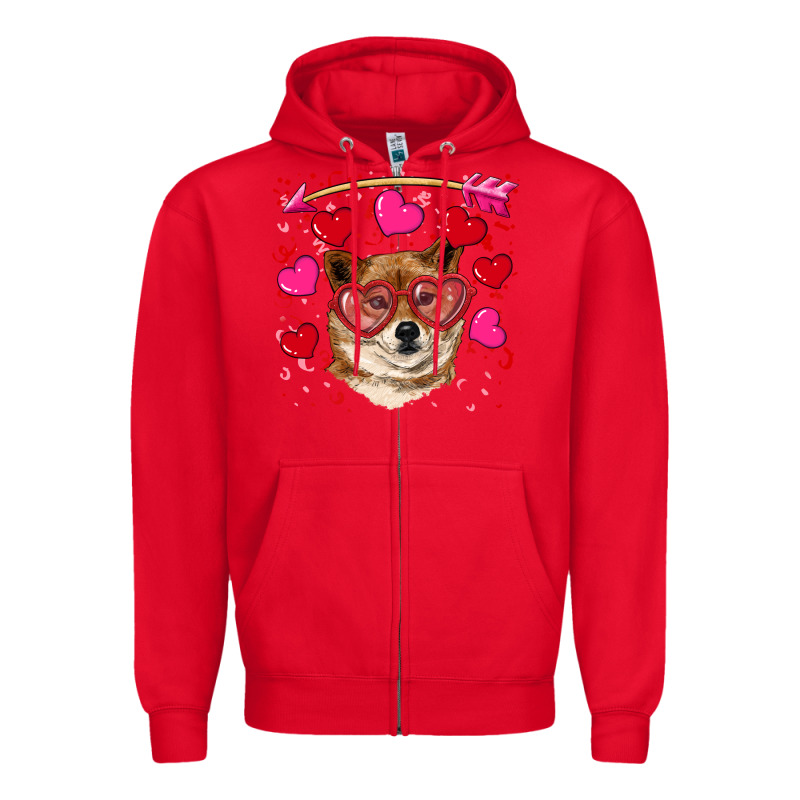 Valentine's Shiba Inu Zipper Hoodie by RanaPortraitStore | Teevron