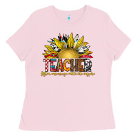 Bubblegum Pink Teacher Ladies Tee - CowhideDigitalArt