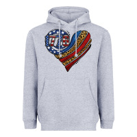 Heather Grey american western leopard flag heart Heavyweight Hoodie - Jasminsmagicworld