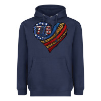 Navy american western leopard flag heart Heavyweight Hoodie - Jasminsmagicworld