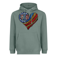 Sage american western leopard flag heart Heavyweight Hoodie - Jasminsmagicworld