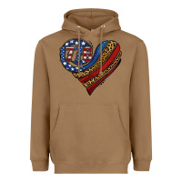 Toasted Coconut american western leopard flag heart Heavyweight Hoodie - Jasminsmagicworld