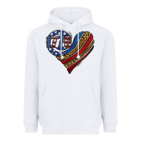 White american western leopard flag heart Heavyweight Hoodie - Jasminsmagicworld
