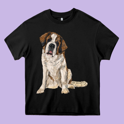 Saint Bernard Heavy Core Tee Designed By Ranaportraitstore