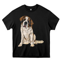 Black saint bernard Heavy Core Tee - RanaPortraitStore