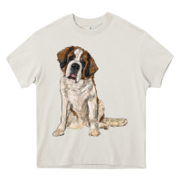 Cream saint bernard Heavy Core Tee - RanaPortraitStore