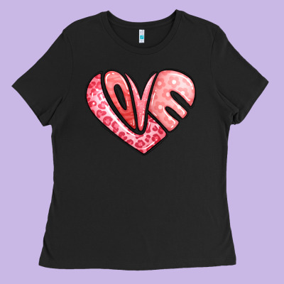 Heart Shaped Love Valentine's Day Ladies Tee Designed By Lillyallendesigns
