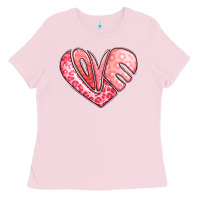 Bubblegum Pink heart shaped love valentine's day Ladies Tee - LillyAllenDesigns