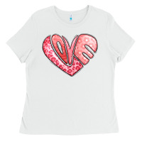 White heart shaped love valentine's day Ladies Tee - LillyAllenDesigns