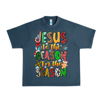 Midnight Navy jesus is the reason for the season Urban Heavy Tee - CowhideDigitalArt