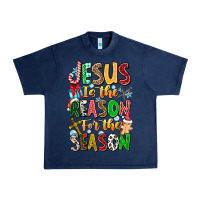 Navy jesus is the reason for the season Urban Heavy Tee - CowhideDigitalArt