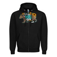 Black baby bear mini sunflowers leopard cowhide mother's day Zipper Hoodie - Jasminsmagicworld