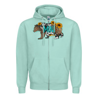Seafoam baby bear mini sunflowers leopard cowhide mother's day Zipper Hoodie - Jasminsmagicworld