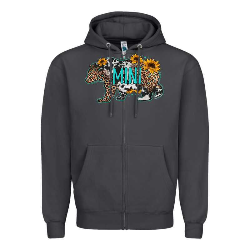 Baby Bear Mini Sunflowers Leopard Cowhide Mother's Day Zipper Hoodie by Jasminsmagicworld | Teevron