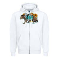White baby bear mini sunflowers leopard cowhide mother's day Zipper Hoodie - Jasminsmagicworld