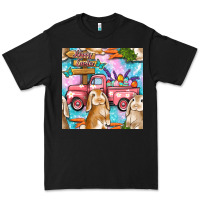 Black Easter Bunny With Truck Seamless Pattern Premium Tee - BundleAndBundleShop