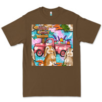 Cacao Easter Bunny With Truck Seamless Pattern Premium Tee - BundleAndBundleShop