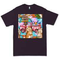 Plum Easter Bunny With Truck Seamless Pattern Premium Tee - BundleAndBundleShop
