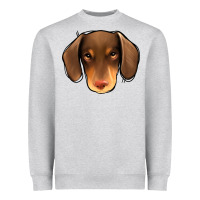 Heather Grey Dachshund Heavyweight Sweatshirt - Jasminsmagicworld