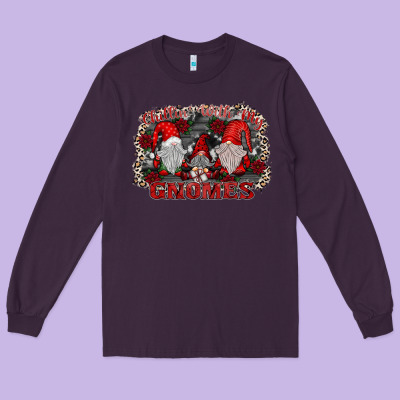 Chillin With My Gnomies Long Sleeve Tee Designed By Sublimationcraftshop